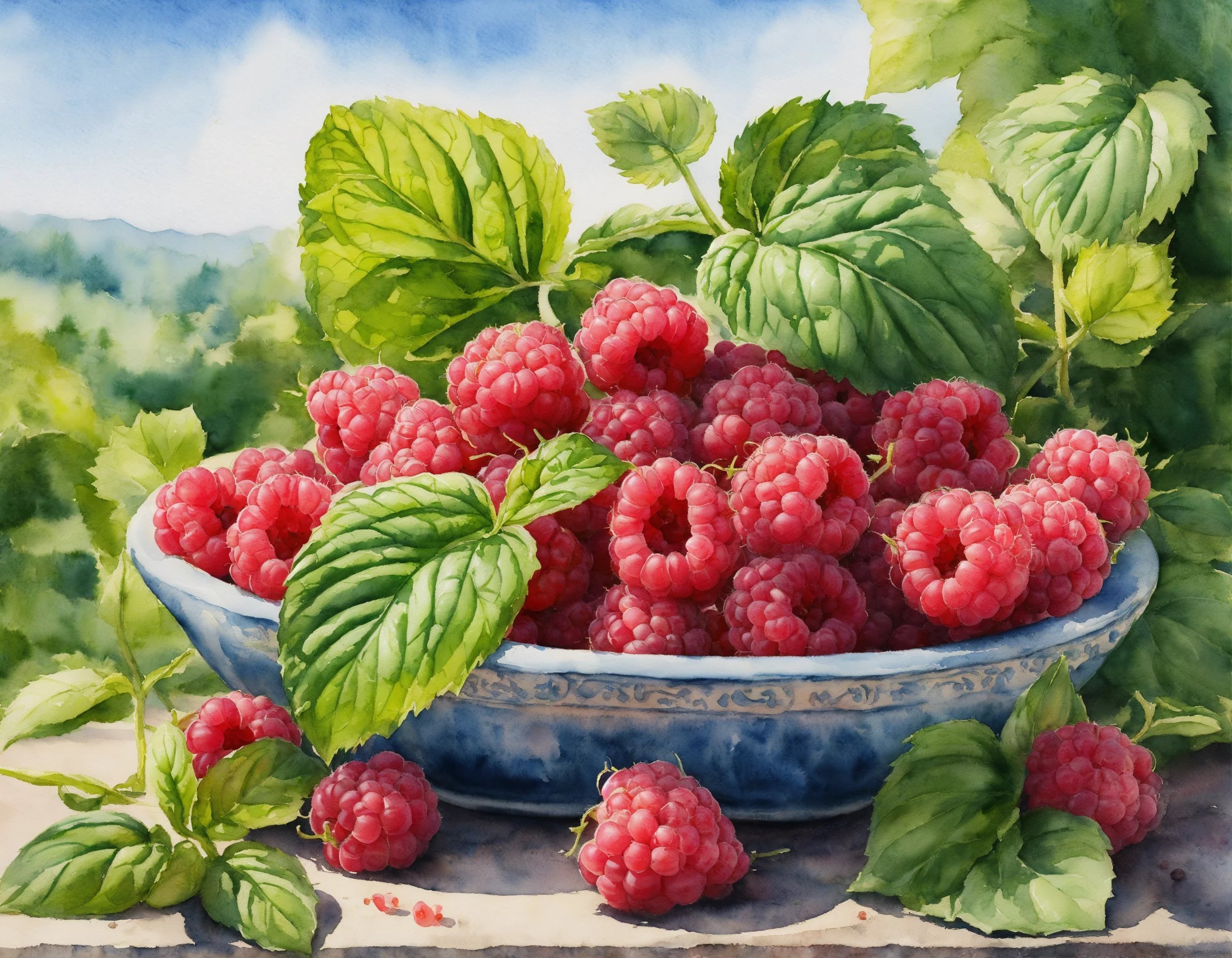 Raspberries-and-Basil Recette de Gaufre Arc-en-ciel à la Framboise et au Basilic
